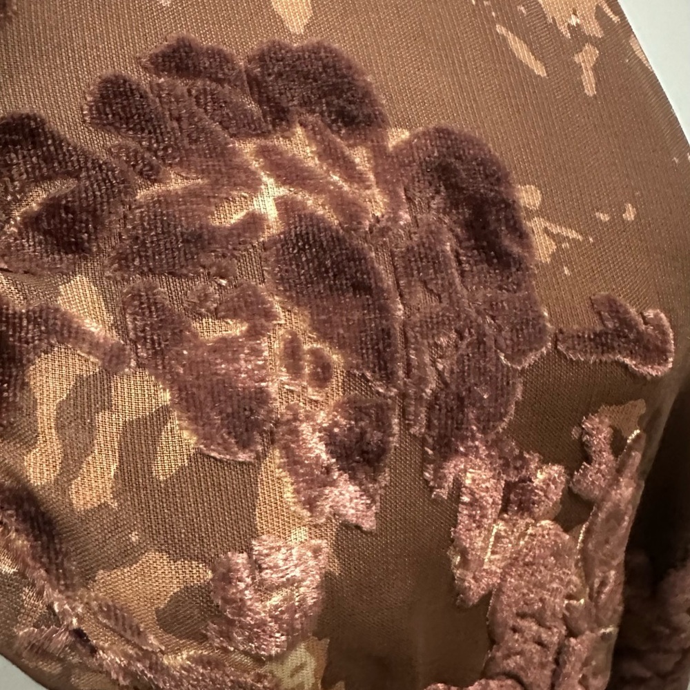 Zara Elegant Brown Floral Midi Dress - Picture 10 of 10